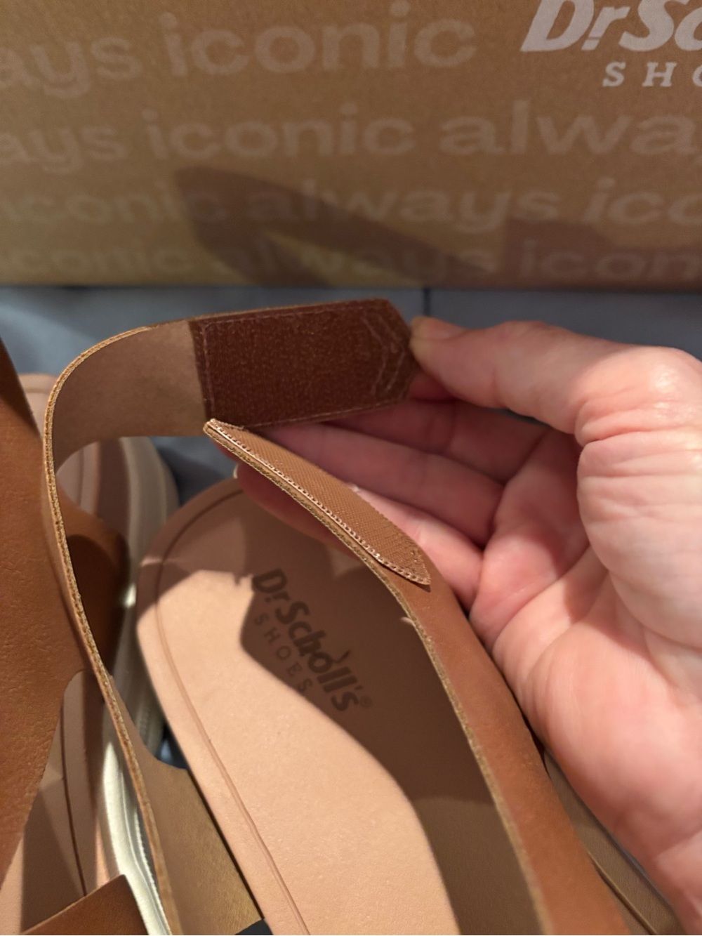 Dr. Scholl's Adjustable Leather Crisscross Slingback Sandals - Picture 5 of 7
